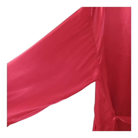 Vintage Victoria's Secret Red Satin Short Robe One Size - Picture 5 of 6